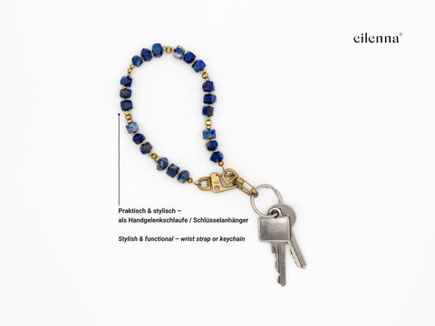 Kurze Handykette mit Lapislazuli Natursteinen