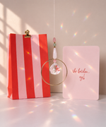 Geschenkset Hochzeit mit handgemachten Sonnenfänger, Grußkarte & Geschenktüte