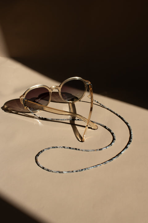 Brillenkette aus schwarzem Labradorit & Gold
