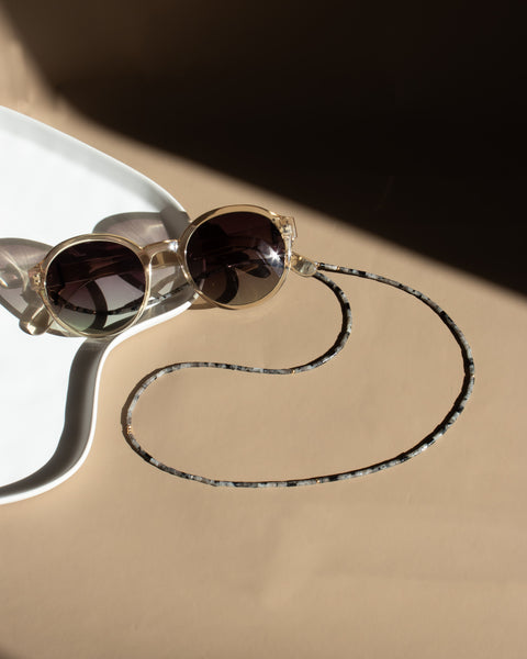 Brillenkette aus schwarzem Labradorit & Gold