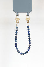 Kurze Handykette mit Lapislazuli Herzperlen