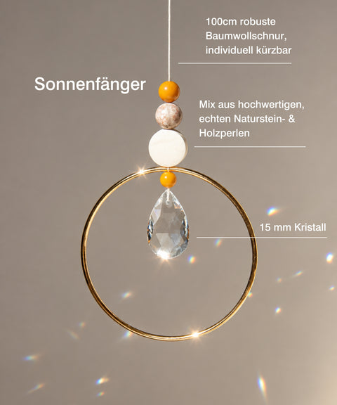 Grußkarte zum Abschied mit handgemachtem Sonnenfänger & Geschenktüte