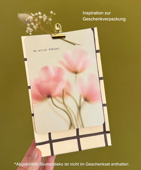 Grußkarte zum Abschied mit handgemachtem Sonnenfänger & Geschenktüte