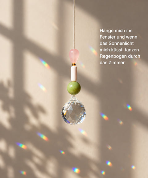 Geburtstagskarte „Happy Birthday“ #2 mit handgemachtem Sonnenfänger & Geschenktüte