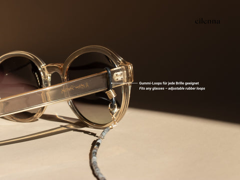 Brillenkette aus schwarzem Labradorit & Gold