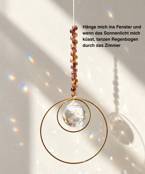 Grußkarte Für Freundschaft mit handgemachtem Sonnenfänger & Geschenktüte