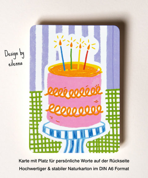 Geburtstagskarte „Happy Birthday“ #2 mit handgemachtem Sonnenfänger & Geschenktüte