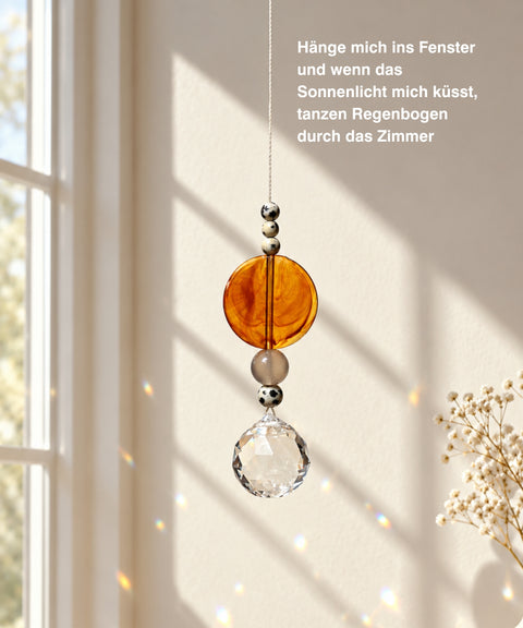 Grußkarte „Sonnenschein für dich" mit handgemachtem Sonnenfänger & Geschenktüte