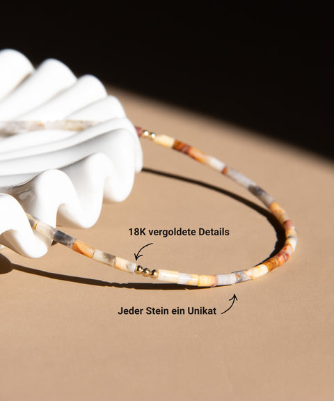 Brillenkette aus Crazy Agate & Gold