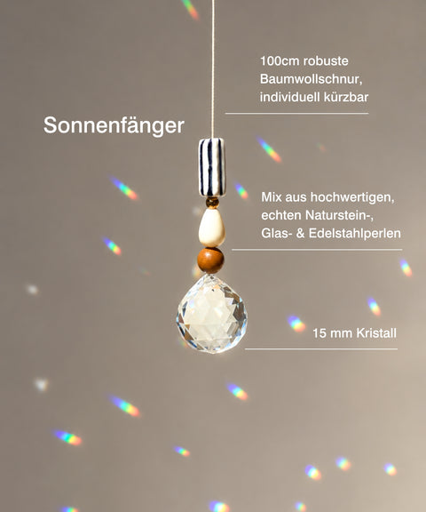 Grußkarte Zur bestandenen Prüfung #2 mit handgemachtem Sonnenfänger & Geschenktüte