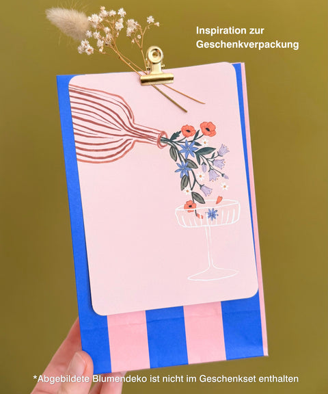 Grußkarte Zur bestandenen Prüfung #2 mit handgemachtem Sonnenfänger & Geschenktüte