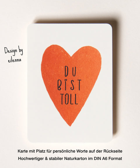 Grußkarte „Du bist toll" mit handgemachtem Sonnenfänger & Geschenktüte