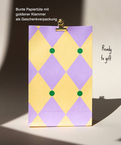 Grußkarte „Für dich" mit handgemachtem Sonnenfänger & Geschenktüte