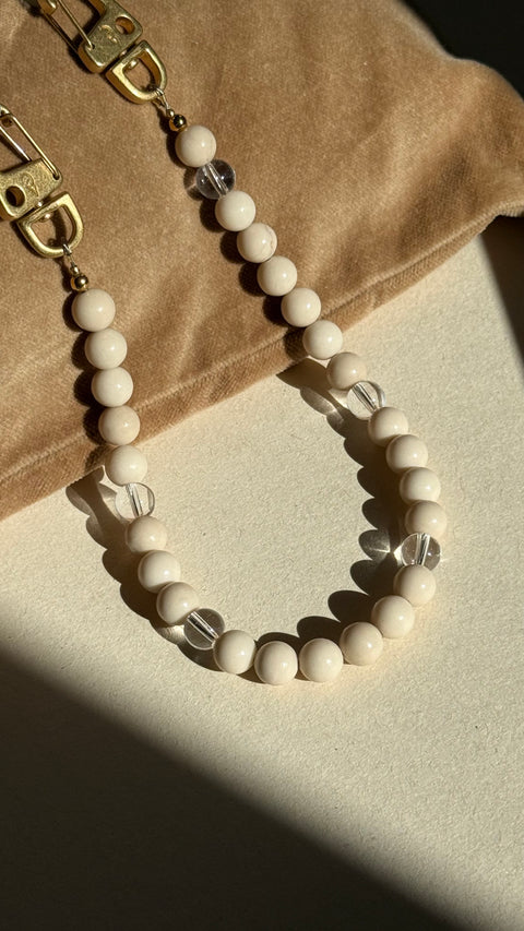 Kurze Handykette Creamy Crystal