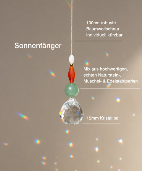 Geburtstagskarte „Happy Birthday“ #1 mit handgemachtem Sonnenfänger & Geschenktüte