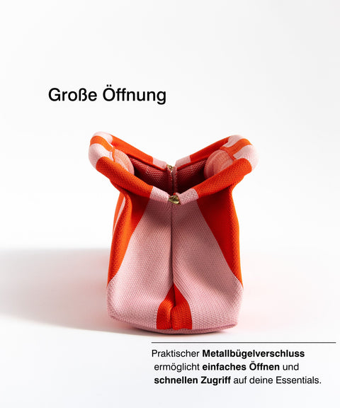 MIO Clutch Rot & Rosa gestreift