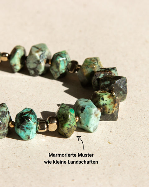 Kurze Handykette mit Afrikanischen Türkis - Für Wandel & Mut