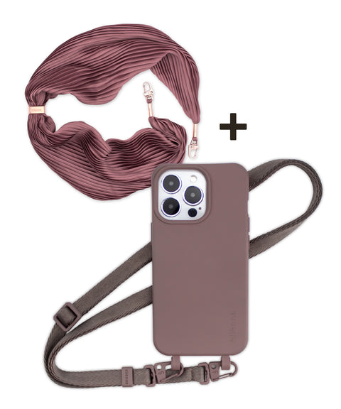 Handyhülle Berry mit Band + Plisseetuch im Bundle
