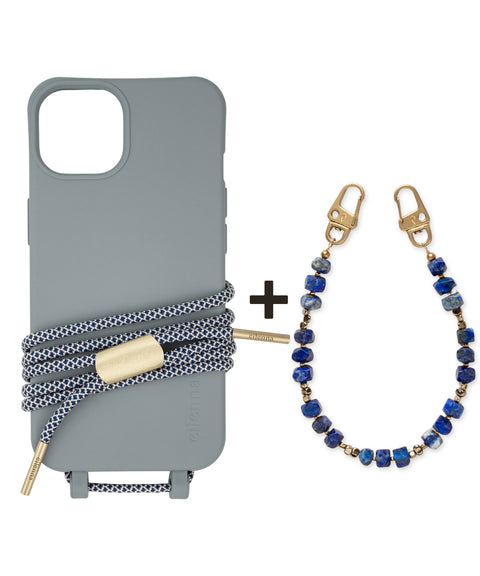 Handyhülle Nox & Kordel Tide + Natursteinkette aus Lapislazuli im Bundle