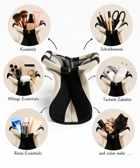 MIO Clutch Schwarz-Weiß gestreift