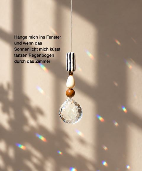 Grußkarte Zur bestandenen Prüfung #2 mit handgemachtem Sonnenfänger & Geschenktüte