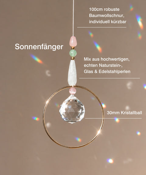 Gift set with handmade suncatcher, wedding greeting card & gift bag