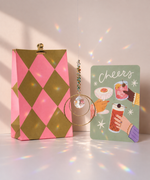 Geschenkset mit handgemachten Sonnenfänger, Grußkarte zur bestandenen Prüfung #1 & Geschenktüte