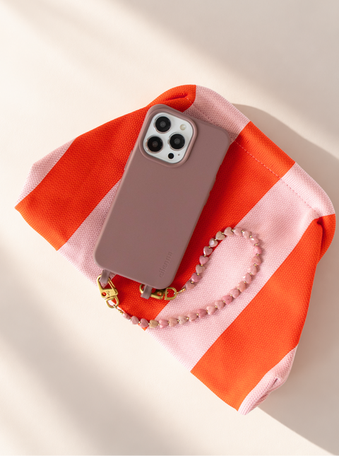 Handyhülle mit Naturstein-Handykette & MIO Clutch im Bundle