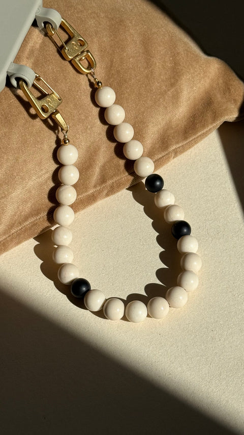 Kurze Handykette Cream Noir