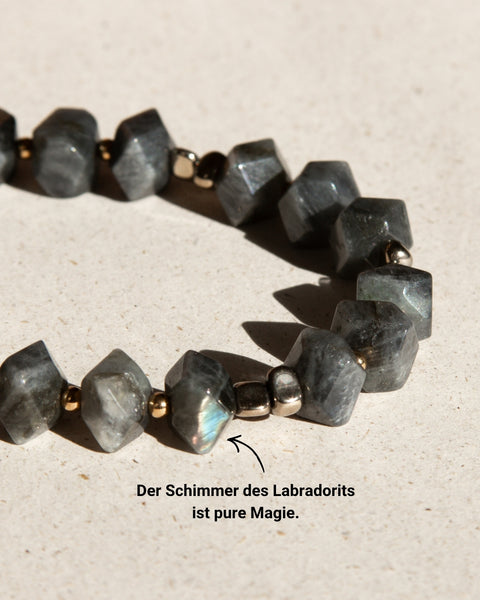 Kurze Handykette mit Labradorit – Für Schutz, Stärke & Intuition