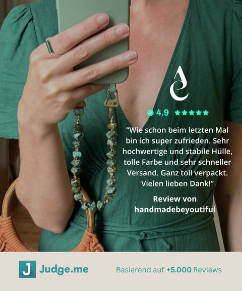 Kurze Handykette mit Afrikanischen Türkis - Für Wandel & Mut