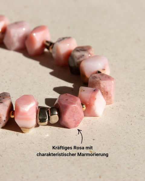 Handyhülle Berry & Kordel Chess + Natursteinkette aus Rhodonit im Bundle