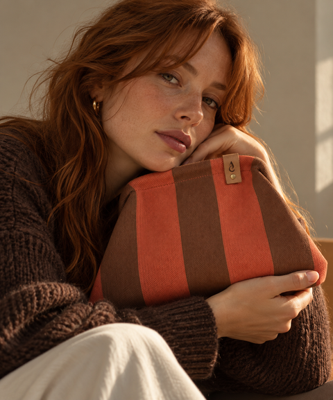 MIO Clutch Rostrot-Braun gestreift