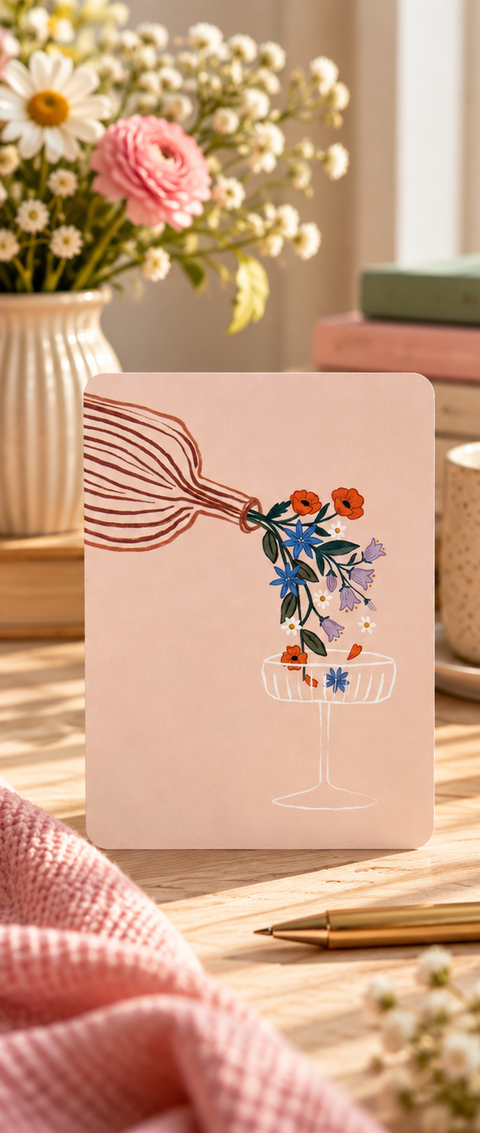 Gift set with handmade suncatcher, wedding greeting card & gift bag