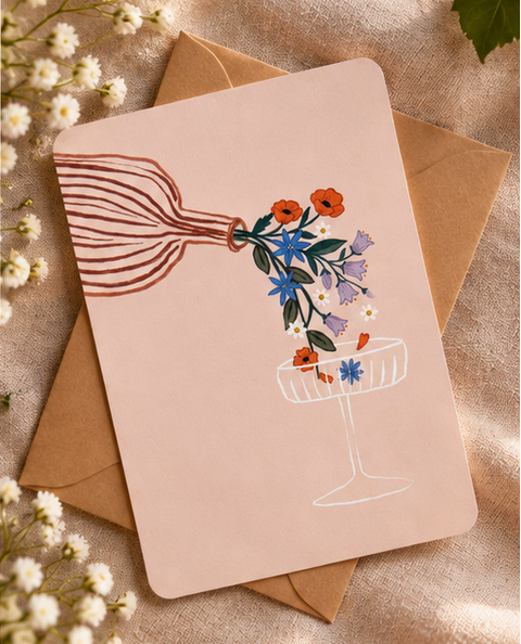 Gift set with handmade suncatcher, wedding greeting card & gift bag