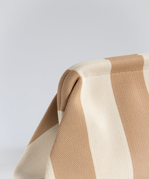 MIO Clutch Beige-Cremeweiß gestreift