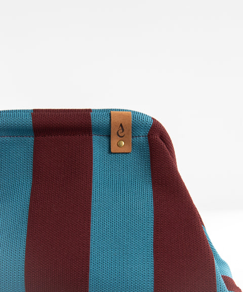 MIO Clutch Blau-Bordeaux gestreift