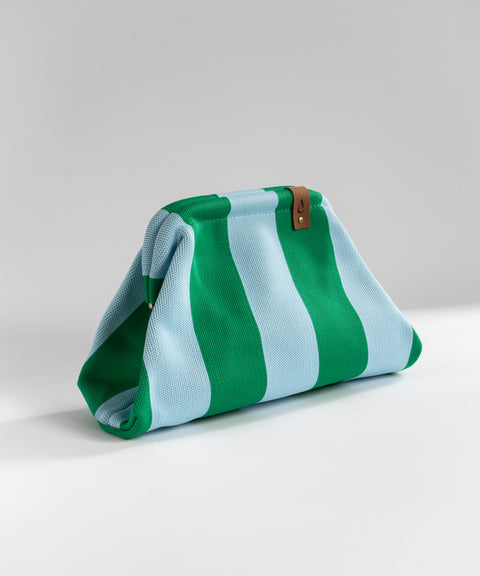 MIO Clutch Grün-Blau gestreift