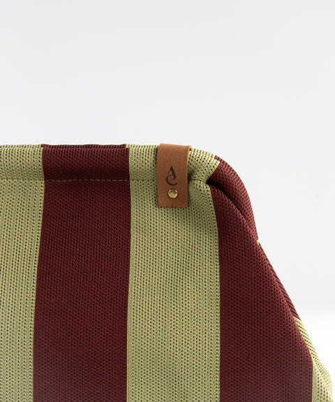 MIO Clutch Grün-Bordeaux gestreift