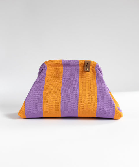 MIO Clutch Lila-Orange gestreift