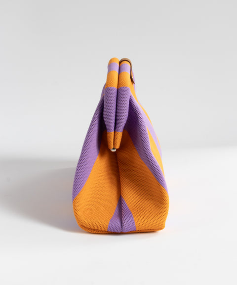 MIO Clutch Lila-Orange gestreift