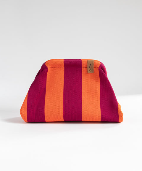 MIO Clutch Orange-Himbeere gestreift