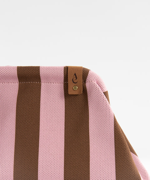 MIO Clutch Rosa-Braun gestreift