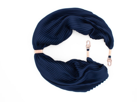 Pleated curtain dark blue