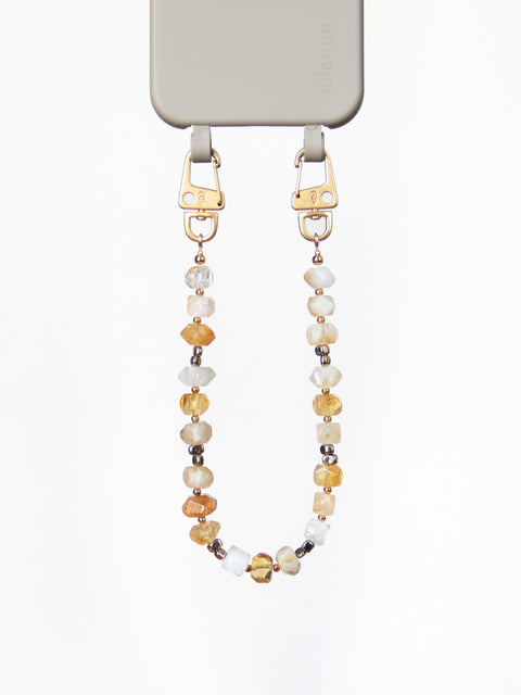 Handyhülle Clay & Kordel Oat + Natursteinkette aus Citrin im Bundle