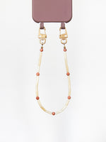 Kurze Handykette aus Zitronenjade & Pinker Aventurin