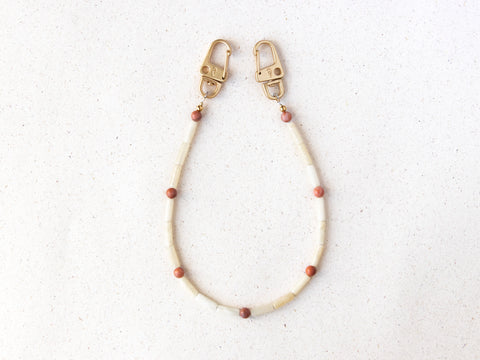 Kurze Handykette aus Zitronenjade & Pinker Aventurin