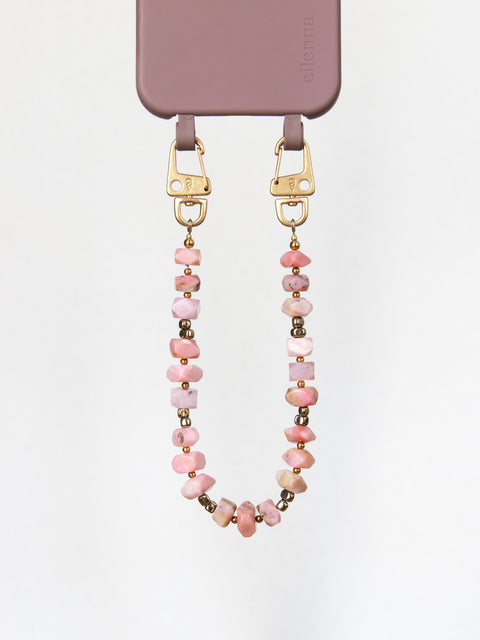 Handyhülle Berry & Kordel Chess + Natursteinkette aus Rhodonit im Bundle