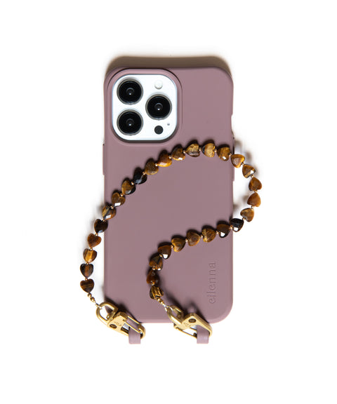 Berry phone case &amp; phone chain with rhodonite