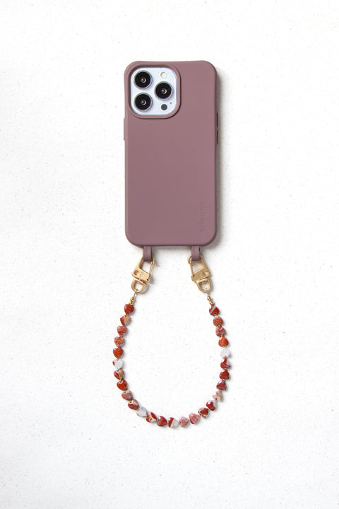 Handyhülle Berry & Handykette mit Brekzienjaspis Herzperlen – Für Dankbarkeit